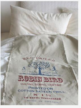 ผ้าคอตต้อน ลินิน ลาย Robin bird
