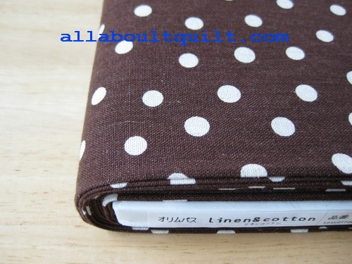 ผ้าคอตต้อน-ลินิน ลายจุดสี-น้ำตาลเข้ม Olympus