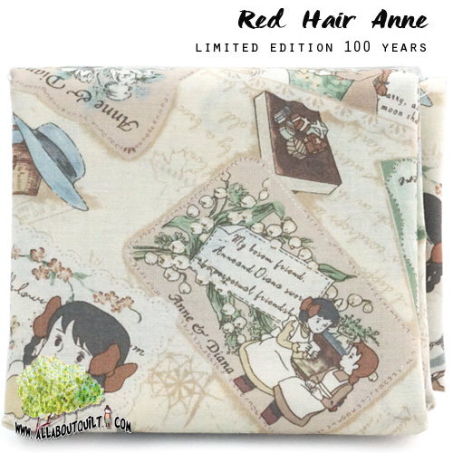 ผ้าคอตต้อนญี่ปุ่น Red Hair Anne Limited edtion by YUWA (1/4 หลา)