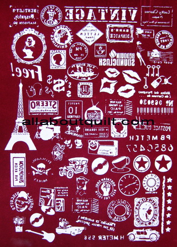 ตัวรีดกำมะหยี่ลาย Travel -  สีแดง