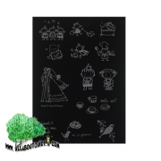 ตัวรีดกำมะหยี่สีดำ  ลาย little family