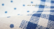ผ้าcotton   ลาย จุดตาราง น้ำเงิน