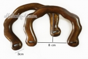หูกระเป๋าไม้ โค้งเกือกม้า สีน้ำตาลดำ (สีใหม่)